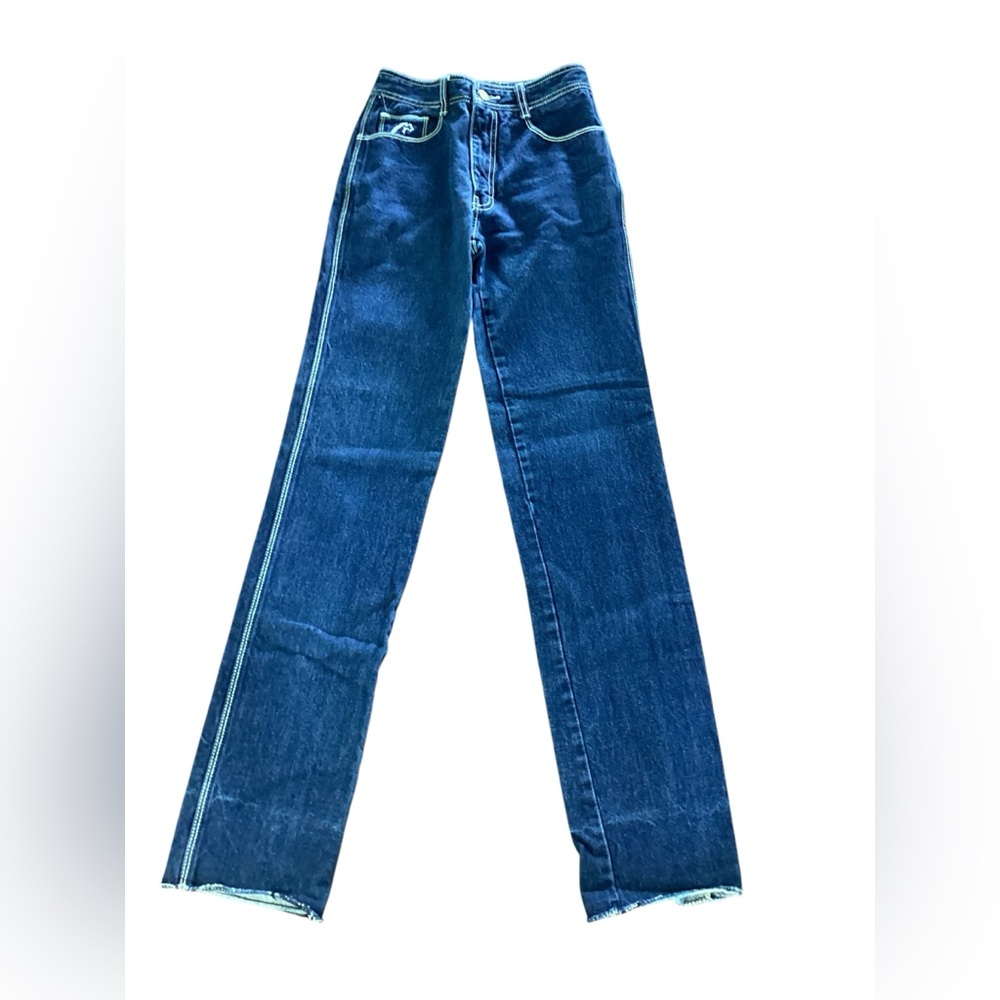 VTG Jordache white side stripe high rise straight leg Size 27 x L - Picture 1 of 7